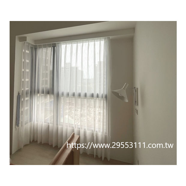 白色紗簾式窗簾裝潢安裝施工